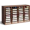 imageVEVOR Literature Organizer 27 Compartments Office Mailbox with Removable Shelves Wood Mailbox Sorter Particle Board Office Home Classroom Storage File Sorter for File Document Paper BlackGreyRetro Brown