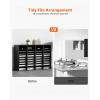 imageVEVOR Literature Organizer 27 Compartments Office Mailbox with Removable Shelves Wood Mailbox Sorter Particle Board Office Home Classroom Storage File Sorter for File Document Paper BlackGreyBlack