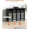 imageVEVOR Literature Organizer 27 Compartments Office Mailbox with Removable Shelves Wood Mailbox Sorter Particle Board Office Home Classroom Storage File Sorter for File Document Paper BlackGreyBlack