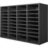 imageVEVOR Literature Organizer 27 Compartments Office Mailbox with Removable Shelves Wood Mailbox Sorter Particle Board Office Home Classroom Storage File Sorter for File Document Paper BlackGreyGrey