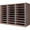 imageVEVOR Literature Organizer 27 Compartments Office Mailbox with Removable Shelves Wood Mailbox Sorter Particle Board Office Home Classroom Storage File Sorter for File Document Paper BlackGreyBlackgrey