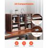 imageVEVOR Literature Organizer 27 Compartments Office Mailbox with Removable Shelves Wood Mailbox Sorter Particle Board Office Home Classroom Storage File Sorter for File Document Paper BlackGreyRetro Brown