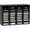 imageVEVOR Literature Organizer 27 Compartments Office Mailbox with Removable Shelves Wood Mailbox Sorter Particle Board Office Home Classroom Storage File Sorter for File Document Paper BlackGreyBlack