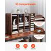 imageVEVOR Literature Organizer 27 Compartments Office Mailbox with Removable Shelves Wood Mailbox Sorter Particle Board Office Home Classroom Storage File Sorter for File Document Paper BlackGreyRetro Brown