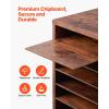 imageVEVOR Literature Organizer 27 Compartments Office Mailbox with Removable Shelves Wood Mailbox Sorter Particle Board Office Home Classroom Storage File Sorter for File Document Paper BlackGreyRetro Brown