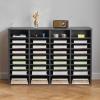 imageVEVOR Literature Organizer 27 Compartments Office Mailbox with Removable Shelves Wood Mailbox Sorter Particle Board Office Home Classroom Storage File Sorter for File Document Paper BlackGreyGrey