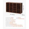 imageVEVOR Literature Organizer 27 Compartments Office Mailbox with Removable Shelves Wood Mailbox Sorter Particle Board Office Home Classroom Storage File Sorter for File Document Paper BlackGreyRetro Brown