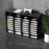 imageVEVOR Literature Organizer 27 Compartments Office Mailbox with Removable Shelves Wood Mailbox Sorter Particle Board Office Home Classroom Storage File Sorter for File Document Paper BlackGreyBlack
