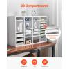 imageVEVOR Literature Organizer 27 Compartments Office Mailbox with Removable Shelves Wood Mailbox Sorter Particle Board Office Home Classroom Storage File Sorter for File Document Paper BlackGreyWhite