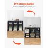 imageVEVOR Literature Organizer 27 Compartments Office Mailbox with Removable Shelves Wood Mailbox Sorter Particle Board Office Home Classroom Storage File Sorter for File Document Paper BlackGreyBlack