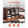 imageVEVOR Literature Organizer 27 Compartments Office Mailbox with Removable Shelves Wood Mailbox Sorter Particle Board Office Home Classroom Storage File Sorter for File Document Paper BlackGreyRetro Brown