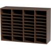 imageVEVOR Literature Organizer 27 Compartments Office Mailbox with Removable Shelves Wood Mailbox Sorter Particle Board Office Home Classroom Storage File Sorter for File Document Paper BlackGreyBrown