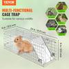 imageVEVOR Live Animal Cage Trap 42quot x 16quot x 18quot Humane Cat Trap Galvanized Iron Folding Animal Trap Cage with Handle for Stray Dogs Armadillos Raccoons Foxes24 x 8 x 8