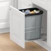 imageVEVOR Pullout Trash Can for Kitchen Cabinets 35 QT Garbage Waste Recycling Bin Under Mount Waste Container with Heavy Duty Metal Soft Close Sliding System and Door Kit for Sink Under CounterWith Soft Close
