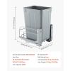imageVEVOR Pullout Trash Can for Kitchen Cabinets 35 QT Garbage Waste Recycling Bin Under Mount Waste Container with Heavy Duty Metal Soft Close Sliding System and Door Kit for Sink Under CounterWith Soft Close