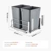 imageVEVOR Pullout Trash Can for Kitchen Cabinets 35 QT Garbage Waste Recycling Bin Under Mount Waste Container with Heavy Duty Metal Soft Close Sliding System and Door Kit for Sink Under CounterWith Soft Close