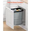 imageVEVOR Pullout Trash Can for Kitchen Cabinets 35 QT Garbage Waste Recycling Bin Under Mount Waste Container with Heavy Duty Metal Soft Close Sliding System and Door Kit for Sink Under CounterWith Soft Close