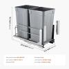 imageVEVOR Pullout Trash Can for Kitchen Cabinets 35 QT Garbage Waste Recycling Bin Under Mount Waste Container with Heavy Duty Metal Soft Close Sliding System and Door Kit for Sink Under CounterWith Soft Close
