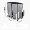 imageVEVOR Pullout Trash Can for Kitchen Cabinets 35 QT Garbage Waste Recycling Bin Under Mount Waste Container with Heavy Duty Metal Soft Close Sliding System and Door Kit for Sink Under CounterWith Soft Close