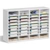 imageVEVOR Literature Organizer 27 Compartments Office Mailbox with Removable Shelves Wood Mailbox Sorter Particle Board Office Home Classroom Storage File Sorter for File Document Paper BlackGreyWhite