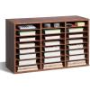 imageVEVOR Literature Organizer 27 Compartments Office Mailbox with Removable Shelves Wood Mailbox Sorter Particle Board Office Home Classroom Storage File Sorter for File Document Paper BlackGreyRetro Brown