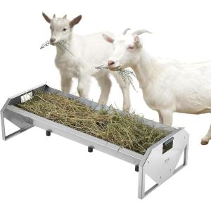 imageVEVOR Livestock Feeding Trough 22 Gallon Capacity 45quot Hay Feeder Heavy Duty Steel Livestock Trough Galvanized Steel Sheep Feeder Trough Feeding up to 10 Goats for Horse Sheep Hog Farm Sheds Pen1 PCS