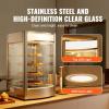 imageHappybuy 14quot Pizza Warmer Display 4Tier Rotary Steam Heating Temp Control 86185 25W Oven Light  LED Commercial Food Warmer for Pizza Shop Restaurant