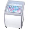 imageHappybuy 54 Cuft Commercial Ice Cream Display Case Gelato Chest Freezer Sliding Glass Doors Locking Casters 2 Wire Baskets Mobile Deep Freezer White