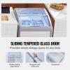 imageHappybuy 54 Cuft Commercial Ice Cream Display Case Gelato Chest Freezer Sliding Glass Doors Locking Casters 2 Wire Baskets Mobile Deep Freezer White