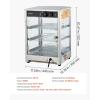 imageVEVOR 3Tier Commercial Food Warmer Display 1400W Food Display Warmer with LED Light Top Storage and Adjustable Shelves 86185 Steam Heating 105L for Hamburger Pizza Bread Fried Chicken3Tier42QT