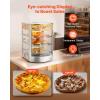 imageVEVOR 3Tier Commercial Food Warmer Display 1400W Food Display Warmer with LED Light Top Storage and Adjustable Shelves 86185 Steam Heating 105L for Hamburger Pizza Bread Fried Chicken3Tier42QT