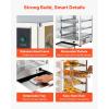 imageVEVOR 3Tier Commercial Food Warmer Display 1400W Food Display Warmer with LED Light Top Storage and Adjustable Shelves 86185 Steam Heating 105L for Hamburger Pizza Bread Fried Chicken5Tier63QT