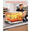 imageVEVOR 3Tier Commercial Food Warmer Display 1400W Food Display Warmer with LED Light Top Storage and Adjustable Shelves 86185 Steam Heating 105L for Hamburger Pizza Bread Fried Chicken2Tier51QT