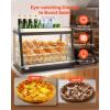 imageVEVOR 3Tier Commercial Food Warmer Display 1400W Food Display Warmer with LED Light Top Storage and Adjustable Shelves 86185 Steam Heating 105L for Hamburger Pizza Bread Fried Chicken3Tier111QT