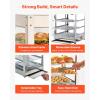 imageVEVOR 3Tier Commercial Food Warmer Display 1400W Food Display Warmer with LED Light Top Storage and Adjustable Shelves 86185 Steam Heating 105L for Hamburger Pizza Bread Fried Chicken3Tier36QT