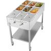 imageVEVOR 6Pan Commercial Propane Steam Table LP Gas Outdoor Soup Warmer with Drain Valve and 3quot Wheels Stainless Steel Propane Food Warmer with Adjustable Temperature for Restaurant Outdoor Camping913 Pan72QT
