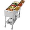 imageVEVOR 6Pan Commercial Propane Steam Table LP Gas Outdoor Soup Warmer with Drain Valve and 3quot Wheels Stainless Steel Propane Food Warmer with Adjustable Temperature for Restaurant Outdoor Camping513 Pan40QT