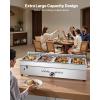 imageVEVOR 6Pan Commercial Propane Steam Table LP Gas Outdoor Soup Warmer with Drain Valve and 3quot Wheels Stainless Steel Propane Food Warmer with Adjustable Temperature for Restaurant Outdoor Camping412 Pan48QT