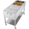 imageVEVOR 6Pan Commercial Propane Steam Table LP Gas Outdoor Soup Warmer with Drain Valve and 3quot Wheels Stainless Steel Propane Food Warmer with Adjustable Temperature for Restaurant Outdoor Camping411 Pan96QT