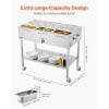 imageVEVOR 6Pan Commercial Propane Steam Table LP Gas Outdoor Soup Warmer with Drain Valve and 3quot Wheels Stainless Steel Propane Food Warmer with Adjustable Temperature for Restaurant Outdoor Camping913 Pan72QT
