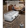 imageVEVOR 6Pan Commercial Propane Steam Table LP Gas Outdoor Soup Warmer with Drain Valve and 3quot Wheels Stainless Steel Propane Food Warmer with Adjustable Temperature for Restaurant Outdoor Camping412 Pan48QT