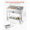 imageVEVOR 6Pan Commercial Propane Steam Table LP Gas Outdoor Soup Warmer with Drain Valve and 3quot Wheels Stainless Steel Propane Food Warmer with Adjustable Temperature for Restaurant Outdoor Camping513 Pan40QT