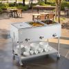 imageVEVOR 6Pan Commercial Propane Steam Table LP Gas Outdoor Soup Warmer with Drain Valve and 3quot Wheels Stainless Steel Propane Food Warmer with Adjustable Temperature for Restaurant Outdoor Camping311 Pan72QT