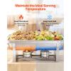 imageVEVOR Rectangle Chafing Dishes 9 Qt 4 Pack Stainless Steel Chafing Dish Food Warmer Chafer Complete Set with Hollow Handle 2 Food Tongs Lid Fuel Holder Chafer Dishes for Banquet Party Wedding2 PACKS