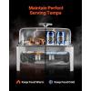 imageVEVOR Roll Top Chafing Dish Buffet Complete Set 9Qt Stainless Steel Chafer with Full Size Pan Rectangle Catering Warmer Server with Visible Lid Water Pan Folding Stand Fuel Holder Meal Clip GoldSilver