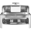 imageVEVOR Roll Top Chafing Dish Buffet Complete Set 9Qt Stainless Steel Chafer with Full Size Pan Rectangle Catering Warmer Server with Visible Lid Water Pan Folding Stand Fuel Holder Meal Clip GoldSilver