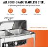 imageVEVOR Roll Top Chafing Dish Buffet Complete Set 9Qt Stainless Steel Chafer with Full Size Pan Rectangle Catering Warmer Server with Visible Lid Water Pan Folding Stand Fuel Holder Meal Clip GoldRoll Top