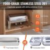 imageVEVOR Roll Top Chafing Dish Buffet Complete Set 9Qt Stainless Steel Chafer with Full Size Pan Rectangle Catering Warmer Server with Visible Lid Water Pan Folding Stand Fuel Holder Meal Clip GoldSilver