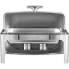 imageVEVOR Roll Top Chafing Dish Buffet Complete Set 9Qt Stainless Steel Chafer with Full Size Pan Rectangle Catering Warmer Server with Visible Lid Water Pan Folding Stand Fuel Holder Meal Clip GoldSilver