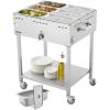 imageVEVOR 6Pan Commercial Propane Steam Table LP Gas Outdoor Soup Warmer with Drain Valve and 3quot Wheels Stainless Steel Propane Food Warmer with Adjustable Temperature for Restaurant Outdoor Camping613 Pan48QT